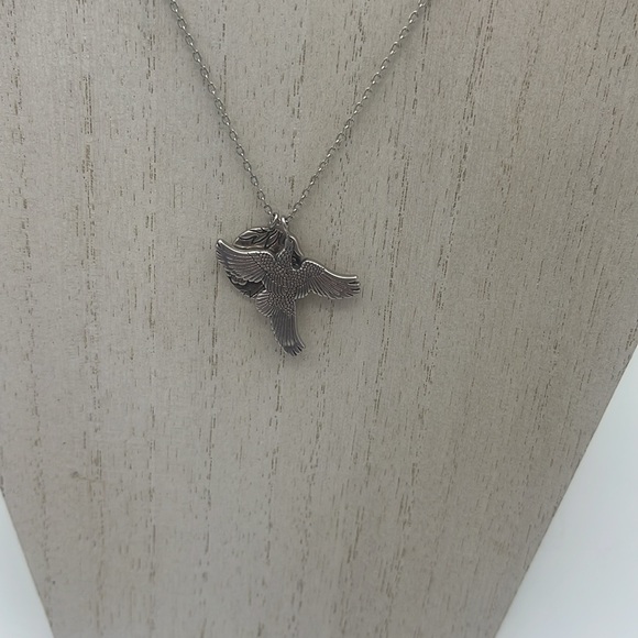 Johnny Was Dreamer Charm Necklace Silver  Bird Flowers Boho Spirit NWT - Picture 4 of 10